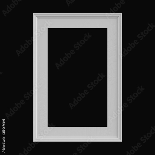 Картината върху платно Empty white picture frame isolated on black background for gallery showcase or m