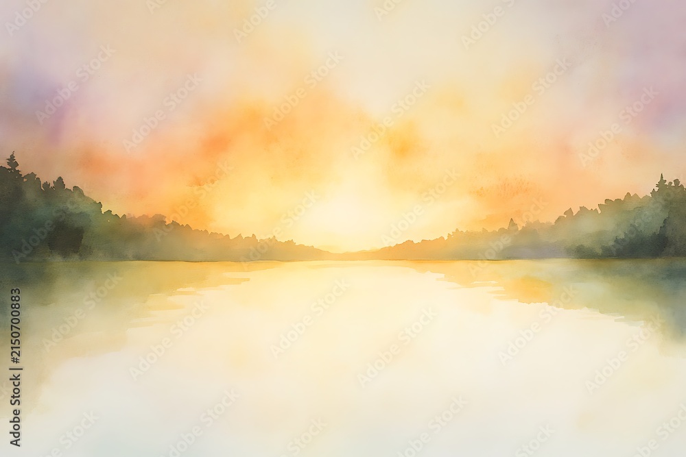 Fototapeta premium Serene sunrise over calm lake