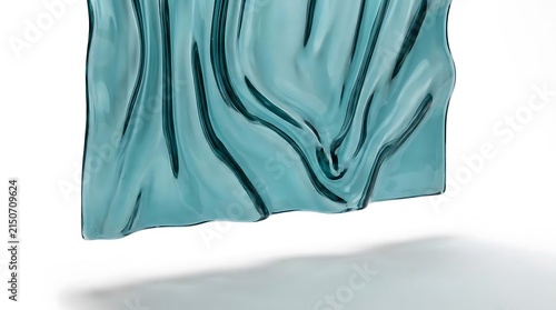 Translucent teal wavy glass panel with ripple effect.