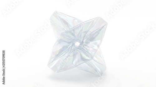 Transparent crystalline geometric abstract sculpture