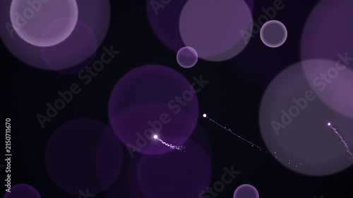 Abstract Purple Bokeh Background with Glowing Particles and Soft Light Orbs for Digital Art Design
