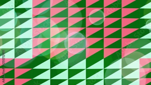 Geometric Triangle Pattern in Pink and Green with Soft Bokeh Effects for Modern Design