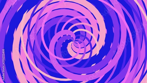 Abstract hypnotic spiral tunnel background with purple blue pink swirling curved lines vector illustration