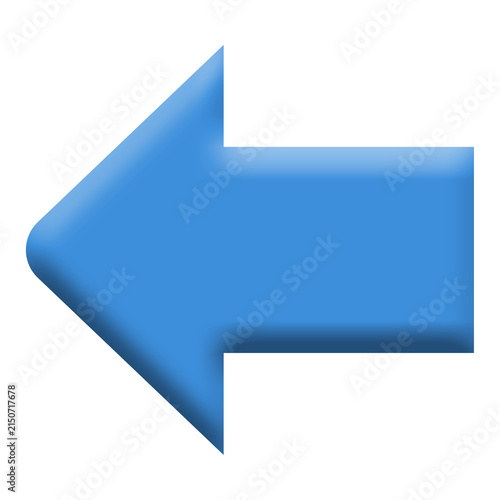 Blue Left Arrow Direction Pointer 3D Navigation Back Vector Icon Symbol