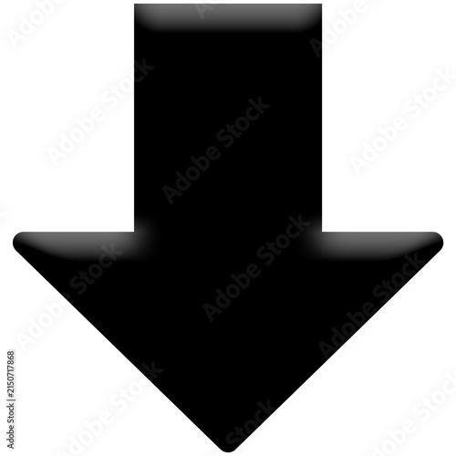 Black Down Arrow Direction Pointer Download Navigation Vector Icon Symbol