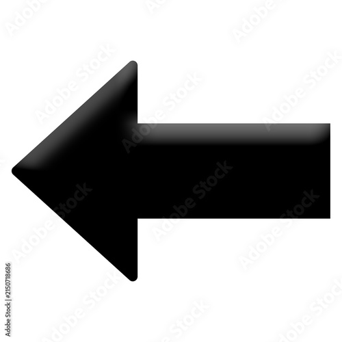 Black Left Arrow Solid Flat Vector Icon Symbol