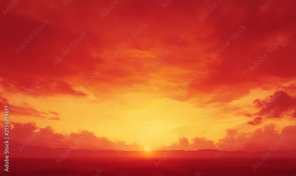 Fototapeta premium Vibrant sunset over rolling hills