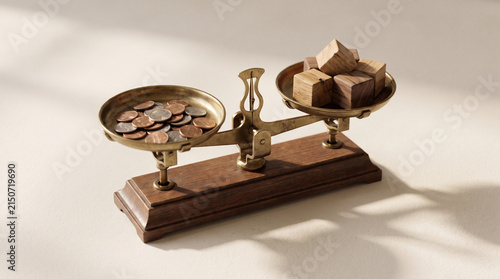Bild auf Leinwand Weighing Gold vs