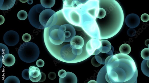 Glowing Bubbles Bokeh Animation. Abstract Glowing Bubbles Floating Motion Graphic Background
