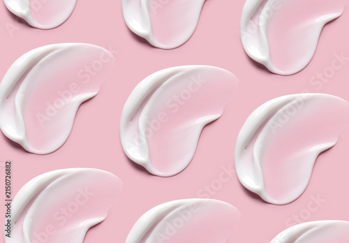 pattern cosmetic smears cream texture on pastel background