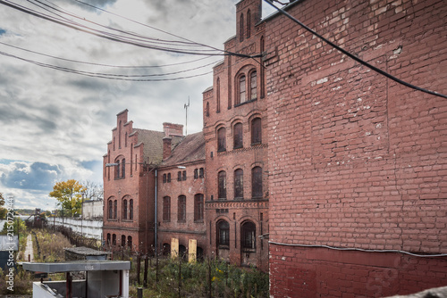 Red brick ensemble of the Tapiau Castle in Gvardeysk. Russia