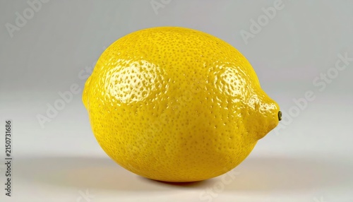 Fresh whole yellow lemon isolated on white background.