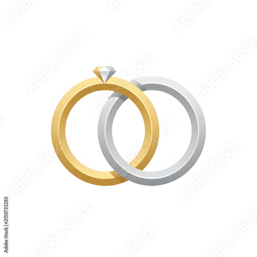 Obraz na płótnie Gold and silver wire wrapped infinity symbol ring.