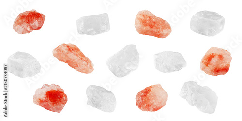 Rock sea Salt, Pink Salt, Himalayan, isolated, full depth of field