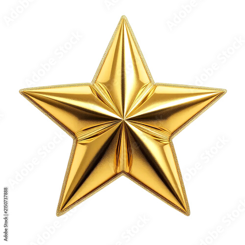 Gold star shape decoration festive holiday as isolated element