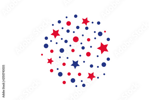 Festive red and blue starburst vector graphic for patriotic events