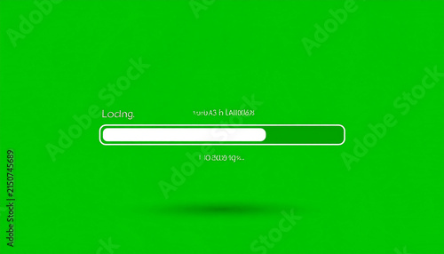 Green Screen Loading Bar Animation with Percentage Indicator and Text Overlay for Digital Interface and Web Design Projects