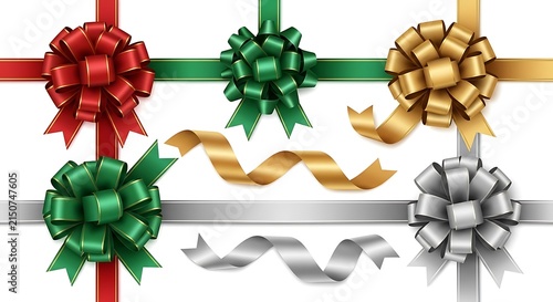 Festive Ribbon Bow Decorations for Holiday Gift Wrapping
