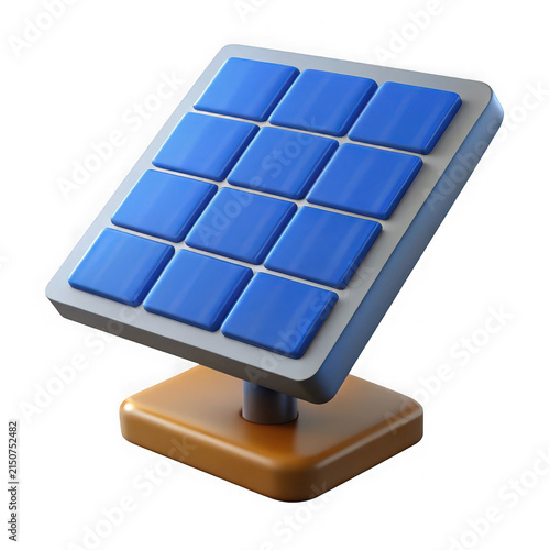 Vibrant 3D Solar Panel Illustration Representing Clean Energy and Sustainability Solutions for Future