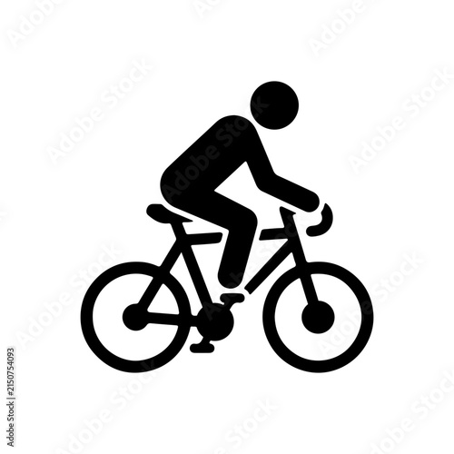 Person Cycling Flat Icon Representing Fitness Exercise And Healthy Lifestyle Vector illustration