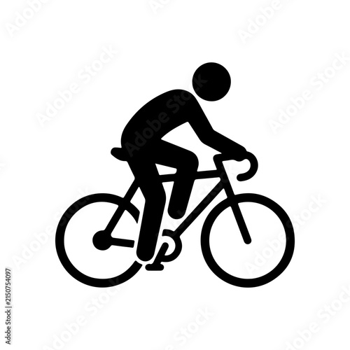 Person Cycling Flat Icon Representing Active Travel And Outdoor Recreation Vector illustration