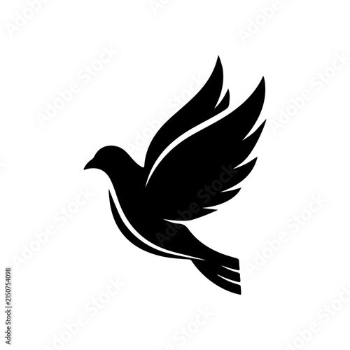 Peace Dove Logo With Smooth Wings For Harmony And Elegant Brand Identity Vector illustration