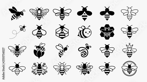Minimalist Beehive & Floral Graphic Elements