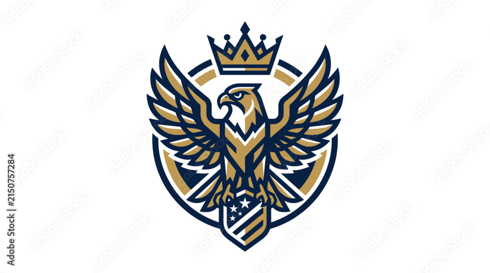 Obraz premium Eagle crest with crown emblem