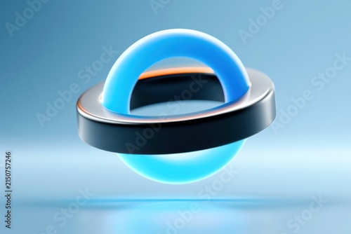 Glossy abstract torus rings background