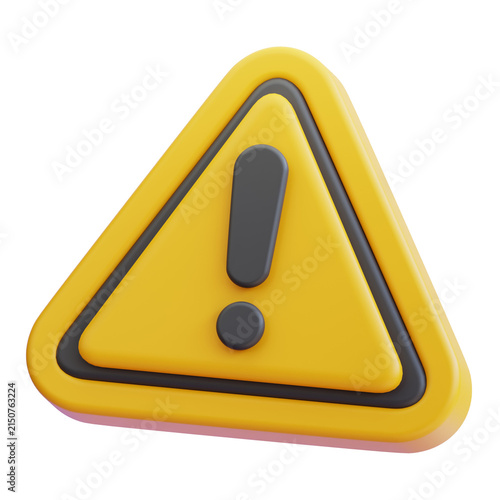 Warning Sign 3D Graphic Illustration
