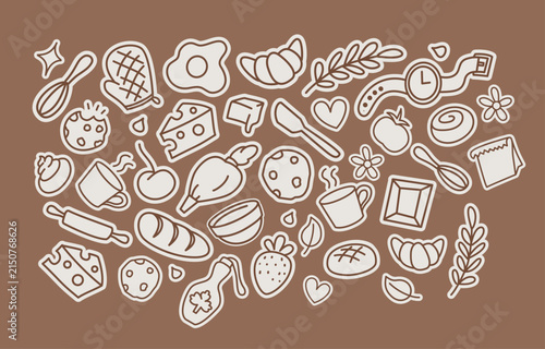 Hand Drawn Baking and Kitchen Icon Set