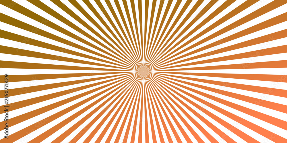 Fototapeta premium An abstract radial burst of warm orange and golden rays emanates from a central diamond shape, creating a dynamic and energetic graphic background.