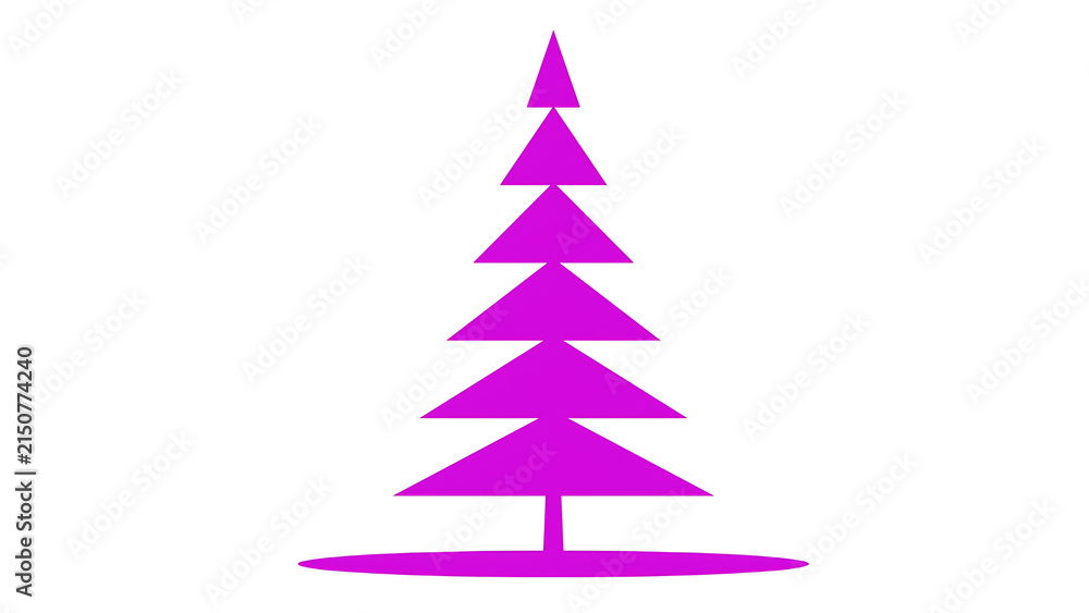 Obraz premium Minimalist purple pine tree icon isolated on white background