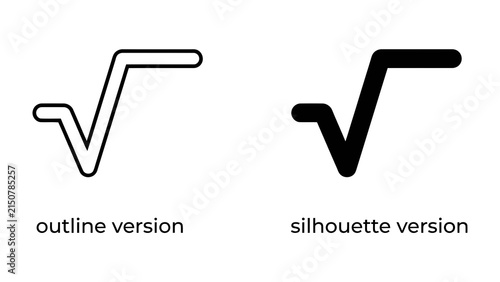 Cuadro en lienzo Square Root Symbol Outline and Silhouette