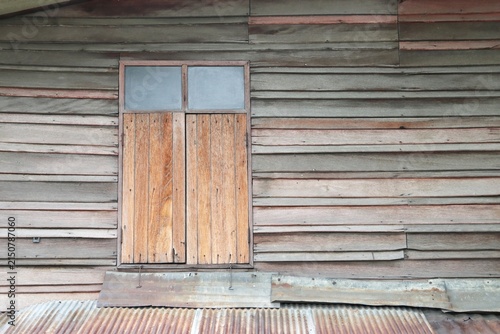 Old wooden wall and windows pattern background