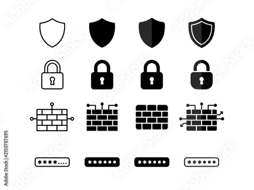 Set of Cybersecurity and Data Protection Flat Vector Icons