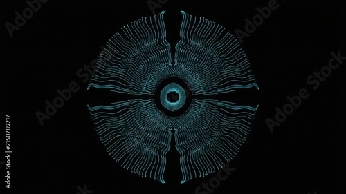abstract glowing radial wave expansion in dark background