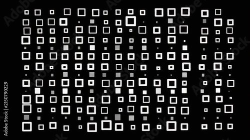 Abstract Digital Grid Animation with Flickering Square Patterns