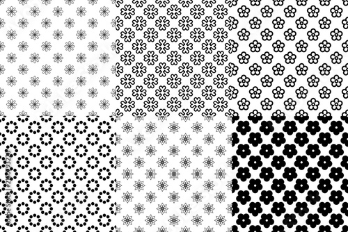 Seamless Geometric Pattern with Black Circles and Dots, Modern Vector Wallpaper Texture for Textile, Fabric, Fashion, Tile, Decoration and Stylish Backdrop Design