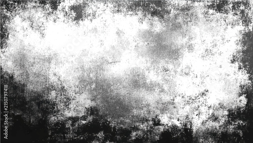 Bild auf Leinwand Distressed grunge texture overlay, abstract white noise cloud on dark grunge backdrop, vintage weathered pattern, gritty textured background