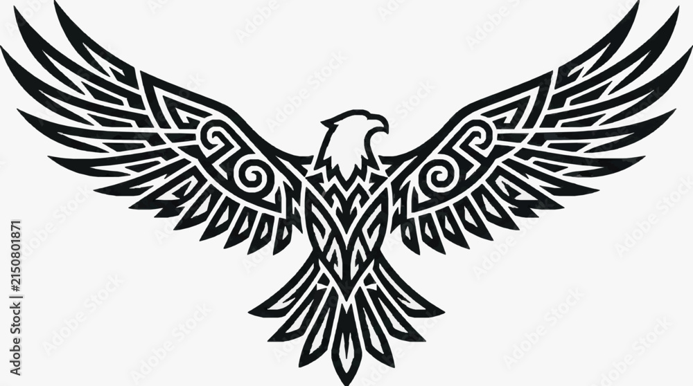 Fototapeta premium Intricate black and white feather design illustration.