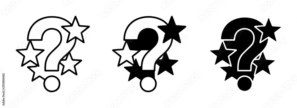 Obraz premium Question Mark Icons, Star Symbols, Inquiry Graphics, Problem Solving, Mystery