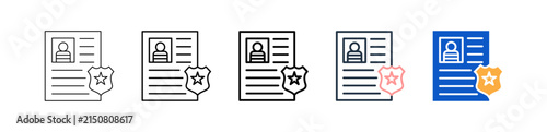 Criminal Record different style icons set vector illustration. 