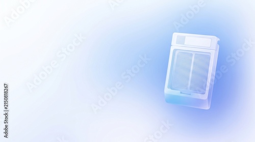 Modern Histology Cassette on Blue Medical Background with Copy Space