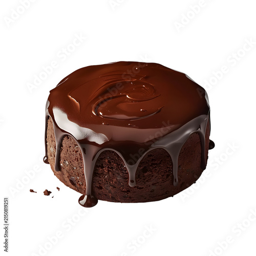 Decadent Chocolate Lava Cake: A rich, moist chocolate cake generously topped with melted dark chocolate ganache, creating a tempting cascade of glossy drips.