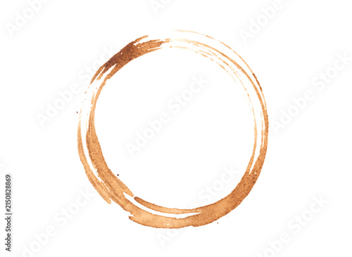 Fotografie Coffee Cup Ring Stains Isolated on Transparent Background, Realistic Beverage Ma