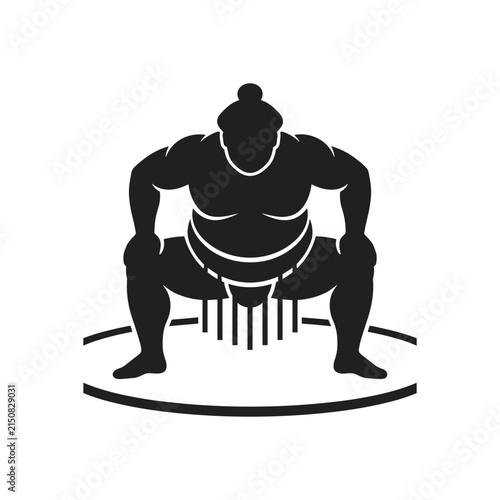Sumo Wrestler Silhouette Ready to Fight 1.