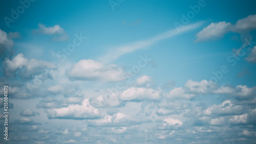 Beautiful blue sky with clouds, beautiful summer sky landscape