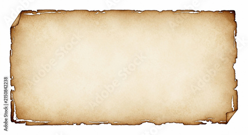 Naklejka Aged parchment paper texture with torn edges