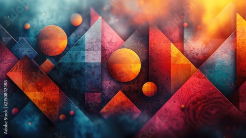 Abstract Colorful Artwork on Textured Background